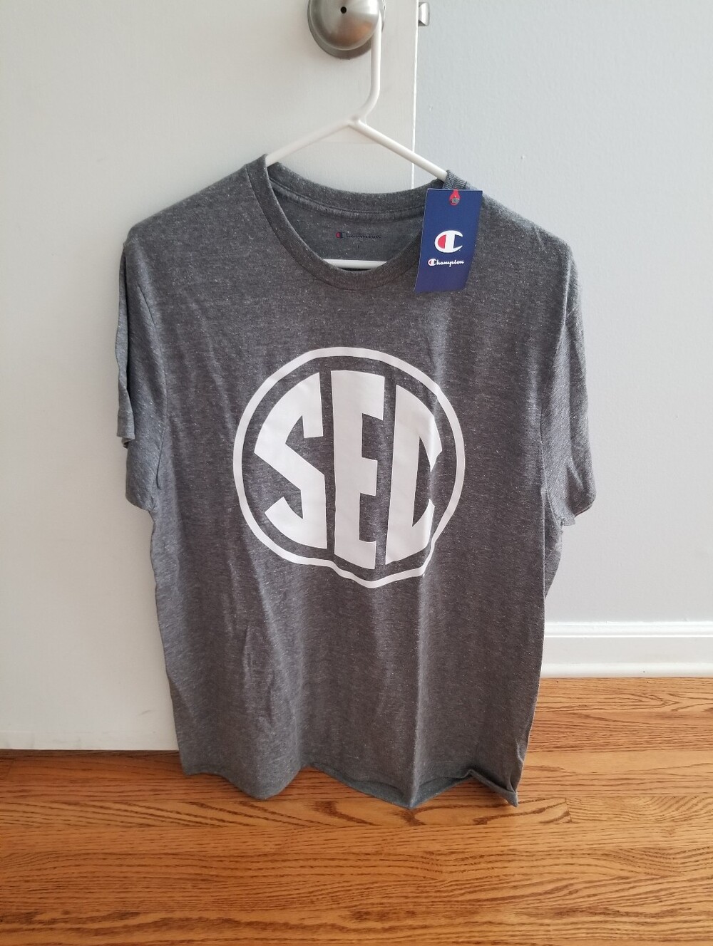 NWT Champion Gray Short Sleeve Tee with White SEC Logo